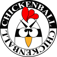 Chicken cartoon logo with red comb.